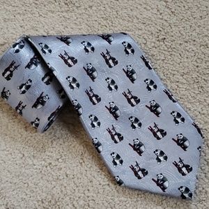 Ties To Nature 100% Silk Panda Tie